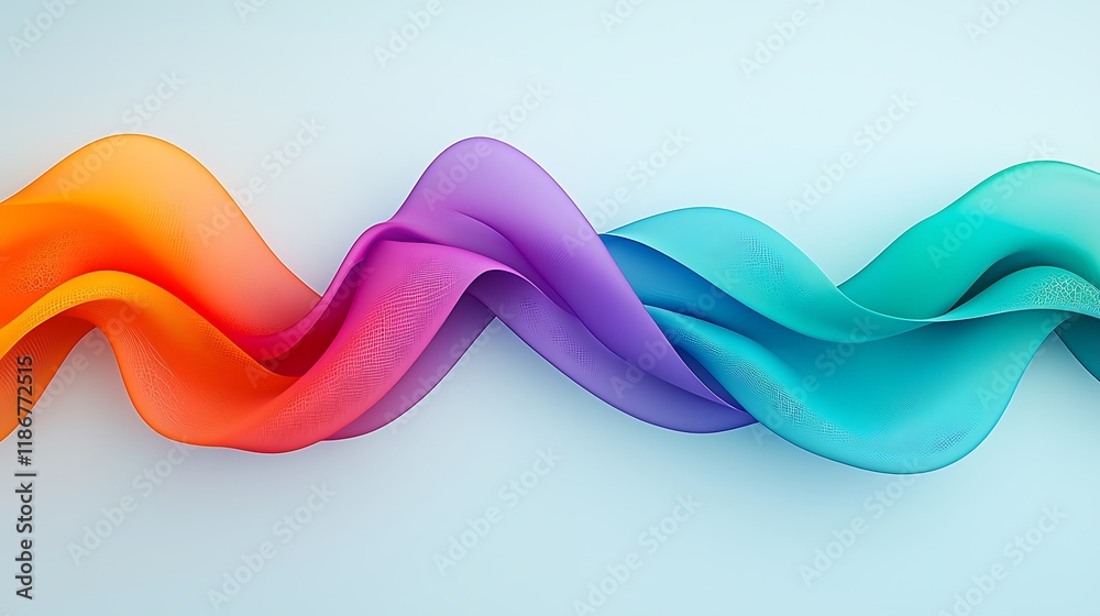 Poster Dynamic Intertwining Wave Patterns in Vibrant Colors Creating Fractal Designs for Abstract Visual Appeal