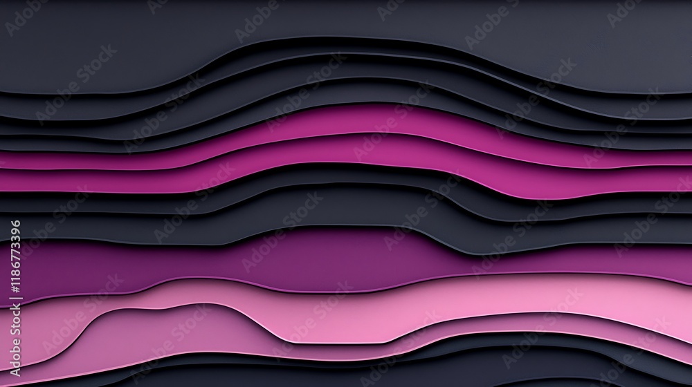 Poster abstract fluid waves design with vibrant colors in gradients featuring deep tones and soft curves fo