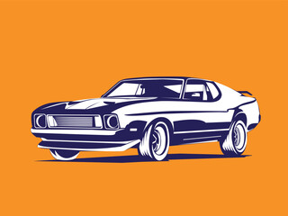vector illustration of a classic muscle car