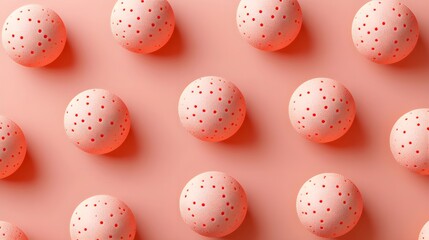 Cozy Pink Polka Dot Pattern with Textured Balls in High Resolution