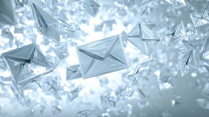 Email marketing concept showing company sending multiple e-mails or digital newsletters to customers, isolated on a white background with a focus on digital communication. illustration