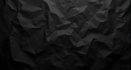 Crumpled Black Paper Texture Background