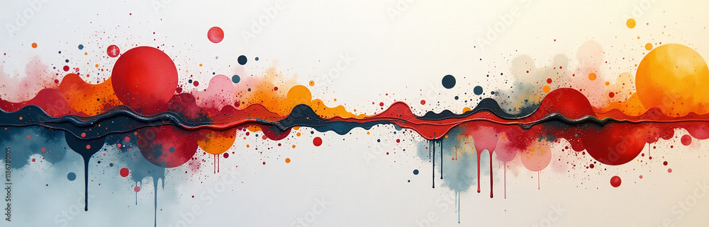 Aufkleber Abstract Art Combines Creative Minimalist Elements Of Shape, Stain, And Modern Style On A Canvas Using Acrylic Paint And Simple Shapes. 00001