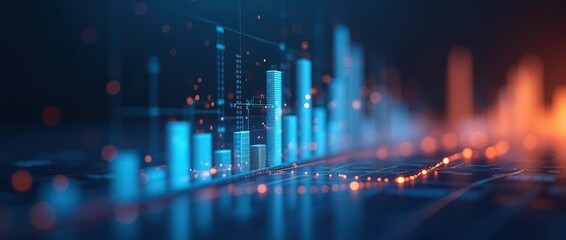 Obraz premium Digital chart background, stock business graph, statistics and about data exchange in finance.