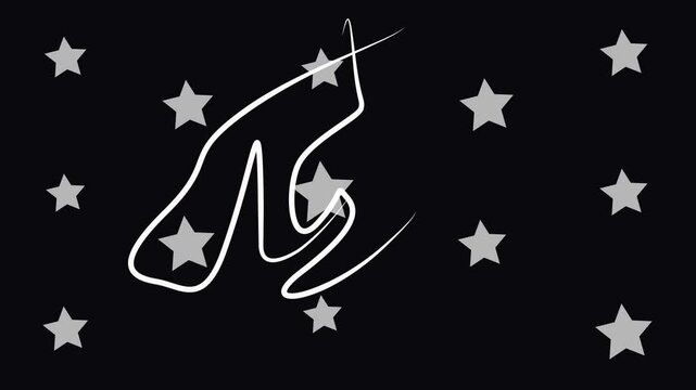 Slow motion Star Sparkel black background.