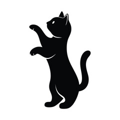 Minimalist Cat Silhouette Vector Design.