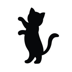 Minimalist Cat Silhouette Vector Design.