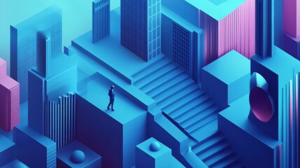 Blue Infographic Charts Design illustration