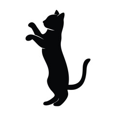 Minimalist Cat Silhouette Vector Design.