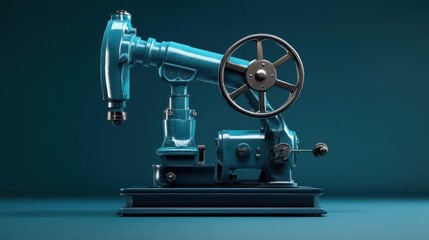 Fototapeta premium Oil Pump in blue tones