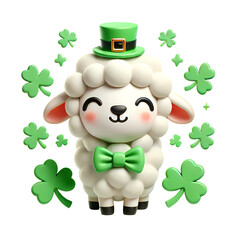 Naklejka premium sheep in St Patrick's day 