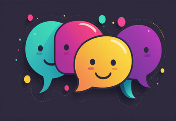 Fototapeta premium A clean and modern speech bubble symbolizing chat, conversation, and communication. Featuring a minimalistic design, it represents dialogue, messages, and social interaction. Perfect for themes relate