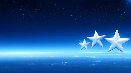 White Stars in a Deep Blue Night Sky Seamless Pattern Design