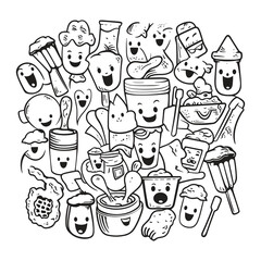 elegant illustration of doodle