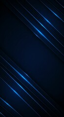 Obraz premium Elegant Navy Blue Metallic Background with Futuristic Geometric Layers and Glowing Lines
