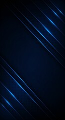 Obraz premium Elegant Navy Blue Metallic Background with Futuristic Geometric Layers and Glowing Lines