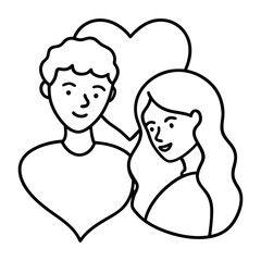 A minimalistic single-line drawing of a couple in love, capturing their tender connection with elegant simplicity, showcasing intimacy and unity in a flowing, continuous stroke.