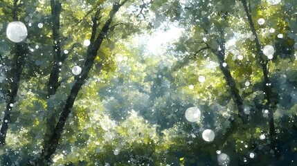 Pastel Bokeh Effect with Delicate Light in a Natural Setting