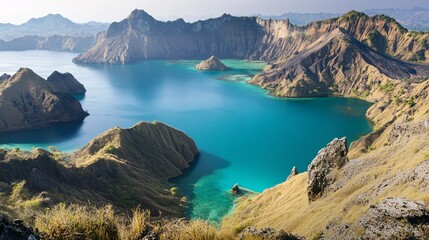 Obraz premium Panorama of volcano mountain Bali, Indonesia