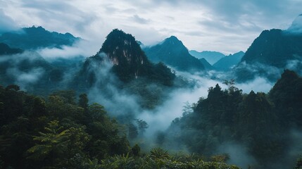 Panorama of volcano mountain Bali, Indonesia