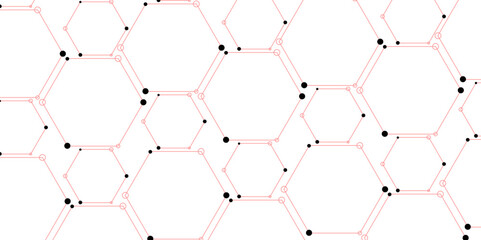 Fototapeta premium Background with hexagons. Abstract background with lines. luxury minimal technology network abstraction tech digital tile vector wall banner surface polygon background. Vector Illustration. 