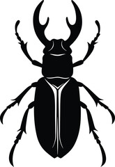 Stag Beetle silhouette vector illustration