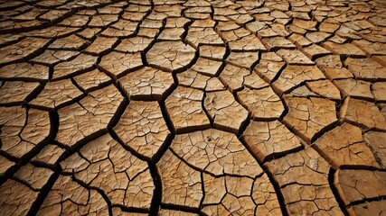 Cracked Dry Earth Texture &ndash; Drought and Climate Change Concept Background