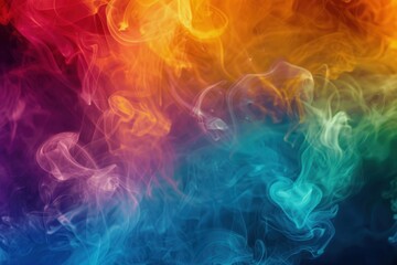 Fototapeta premium Vibrant swirling smoke patterns create colorful abstract backdrop for art and creativity