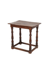 English Carved Oak Barley Twist Side Table