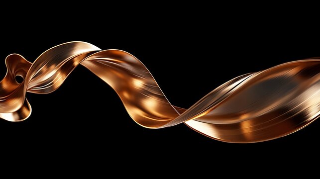 background The Beauty of 3D Liquid Metallic Ribbon Movement
