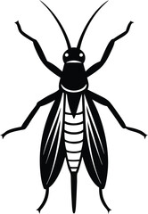 Stonefly silhouette vector illustration