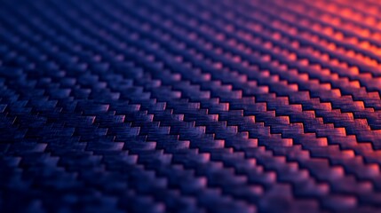 Fototapeta premium Close-up of textured carbon fiber material with vibrant color gradients.