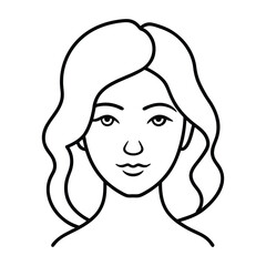 A minimalist, single-line drawing of a woman’s face, capturing delicate features with graceful curves, embodying femininity in an elegant, continuous stroke.