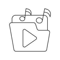 Folder line icon with white background vector stock illustration