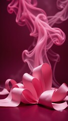 Fototapeta premium A smoky backdrop featuring pink ribbons