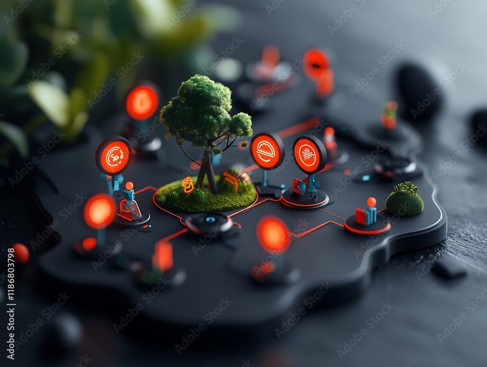 Poster innovative techno organic network of dynamic avatars of worldwide participants engaged in collaborat