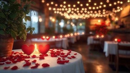 Romantic Valentine's Day Dinner Table Setting