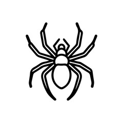 Black Spider silhouette vector illustration on white background.