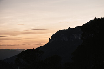 Sardinian mountains at sunset