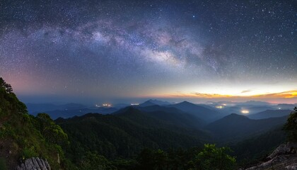 Night sky with beautiful galaxy milky way view