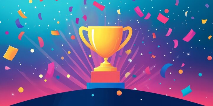 Award achievement banner showcasing a card message concept, designed to celebrate success and recognition. This award achievement banner emphasizes pride in accomplishments and highlights excellence.