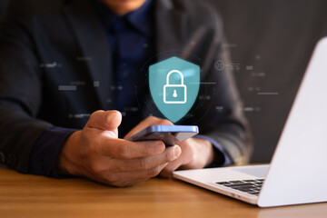 Cybersecurity, user security and privacy, secure internet access and data protection from hackers, cybercrime.