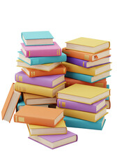 stack of colorful books