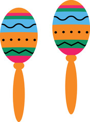 Mexican maracas. Isolated vector illustration.
