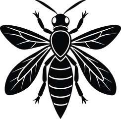 Wasp silhouette vector illustration