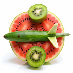 a-watermelon-shaped-airplane--with-kiwi-slices-as-
