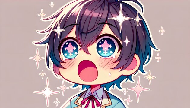 anime chibi boy with cute eyes