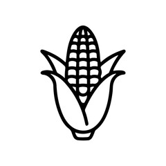 Corn icon silhouette vector illustration on white background.
