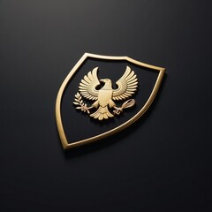 Security symbol featuring a golden shield to represent protective services