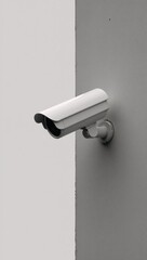 Vector illustration White security camera on street building wall surveillance  privacy